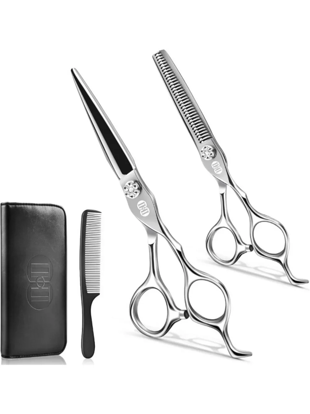 7” Professional Hair Cutting Scissors Kit - 440C Barber Shears & Accessories